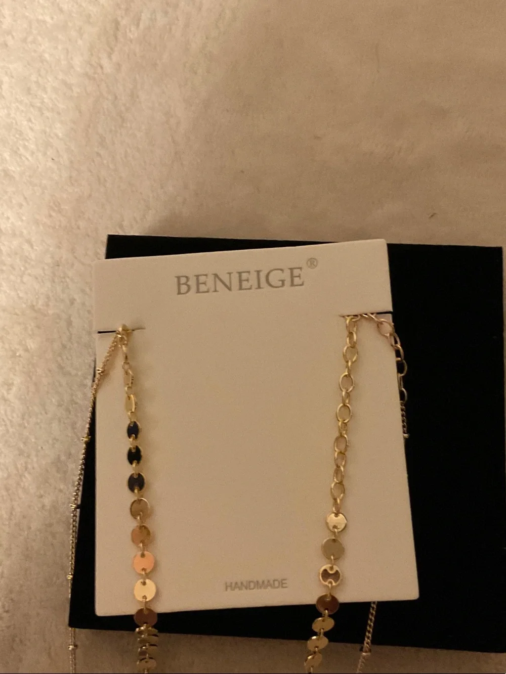 Gold Layered Disc Necklace - Double Chain Women's Jewelry